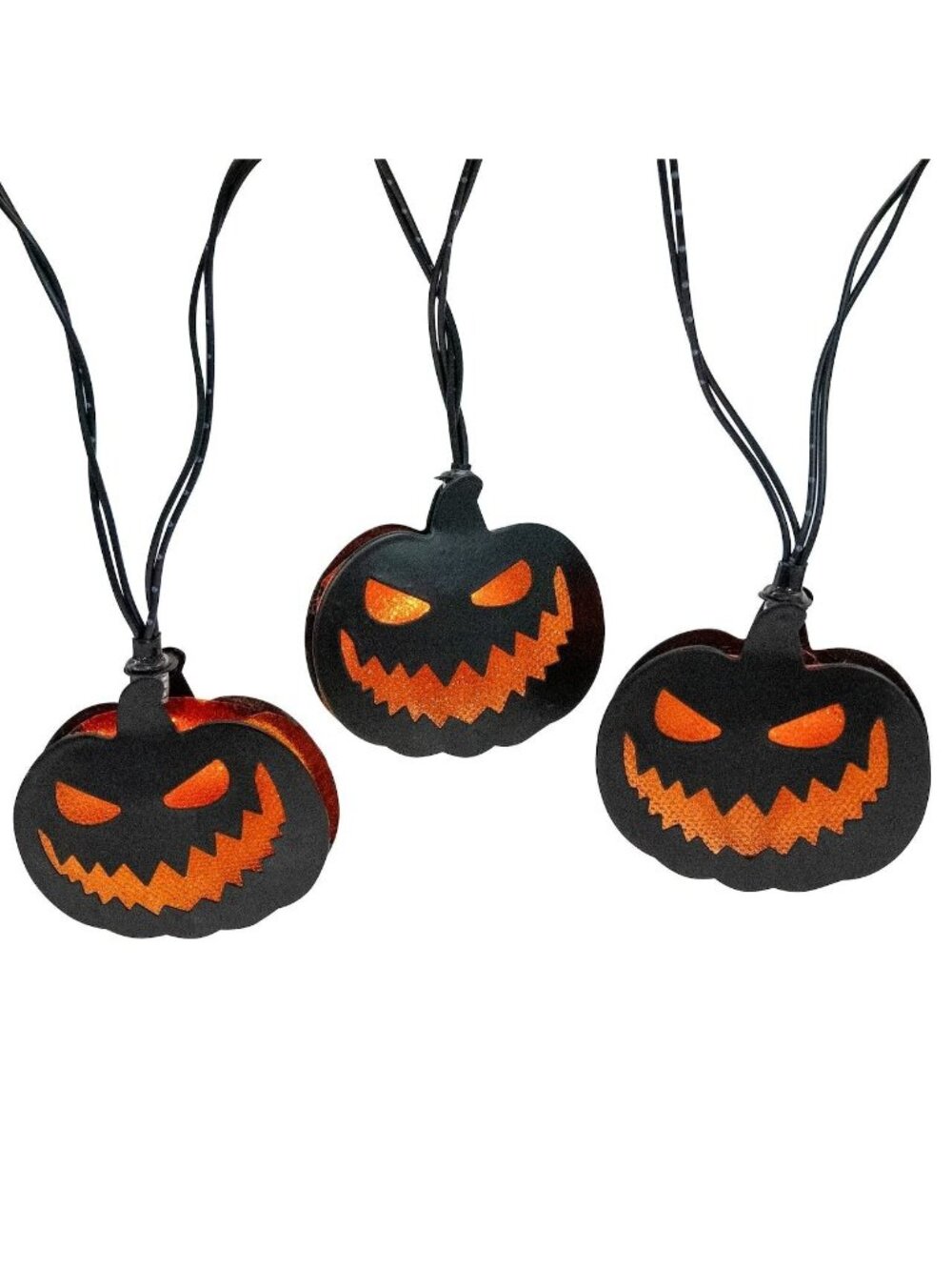 NWT Eerie 10 Ct LED JOL Pumpkin String Lights Timer Halloween Decoration Ashland